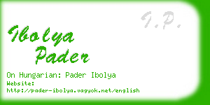 ibolya pader business card